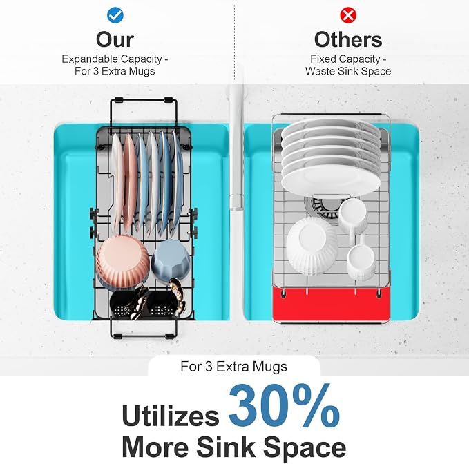 iSPECLE Small Sink Dish Drying Rack - Image 4