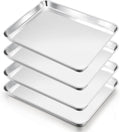 E-far Cookie Sheets Set of 4, 18”x13” Stainless Steel Baking Sheet Pans by E-far