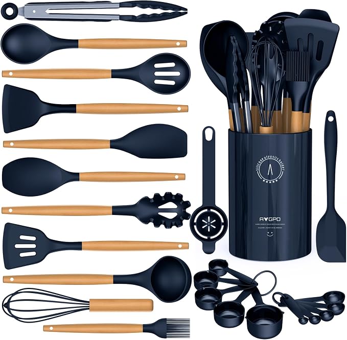 Silicone Cooking Utensils Set by AVGPD