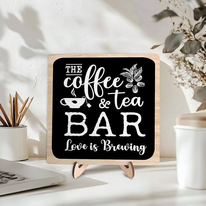 Coffee Bar Plaque, Vintage Desk Decor - Image 5