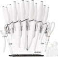 Astercook Knife Set with Block and Sharpener, 22 Piece Kitchen Knife Set by Astercook