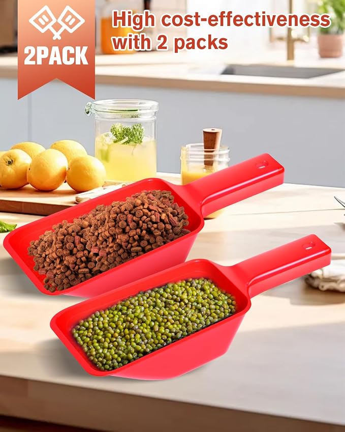 2 Cup Dog Food Scoop, Plastic Pet Food Scoop - Image 4