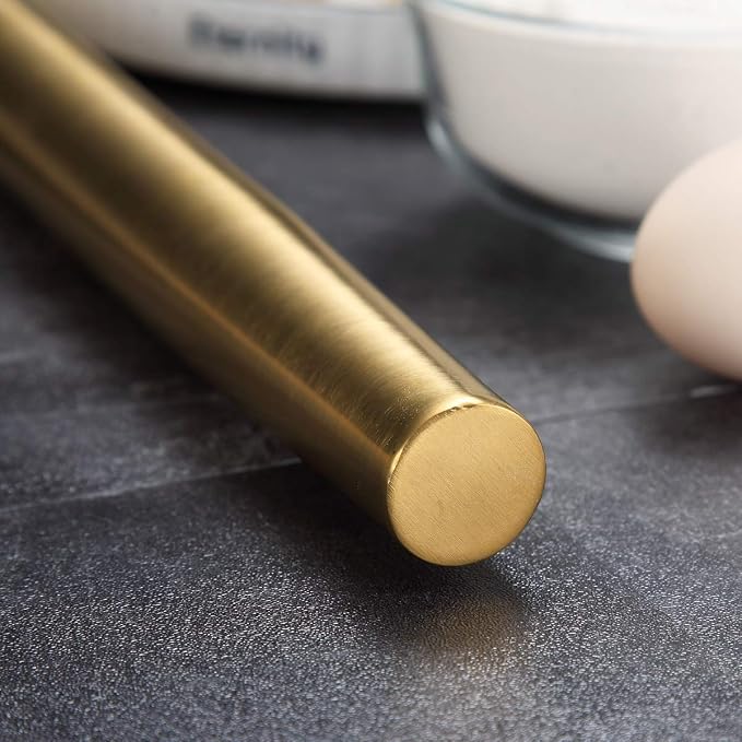 Berglander Gold Rolling Pin, 16.7 Inches Stainless Steel Matte Finish - Image 5