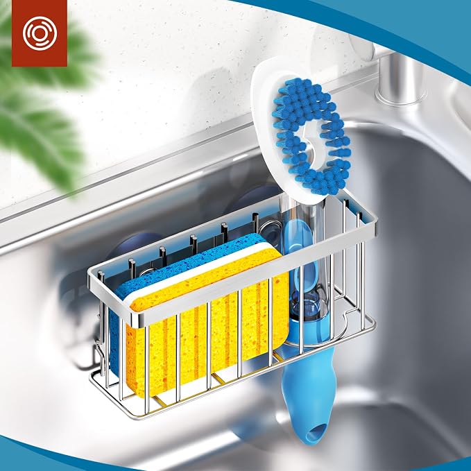 MURLONG Sponge Holder for Kitchen Sink, Sink Caddy Organizer - Image 7