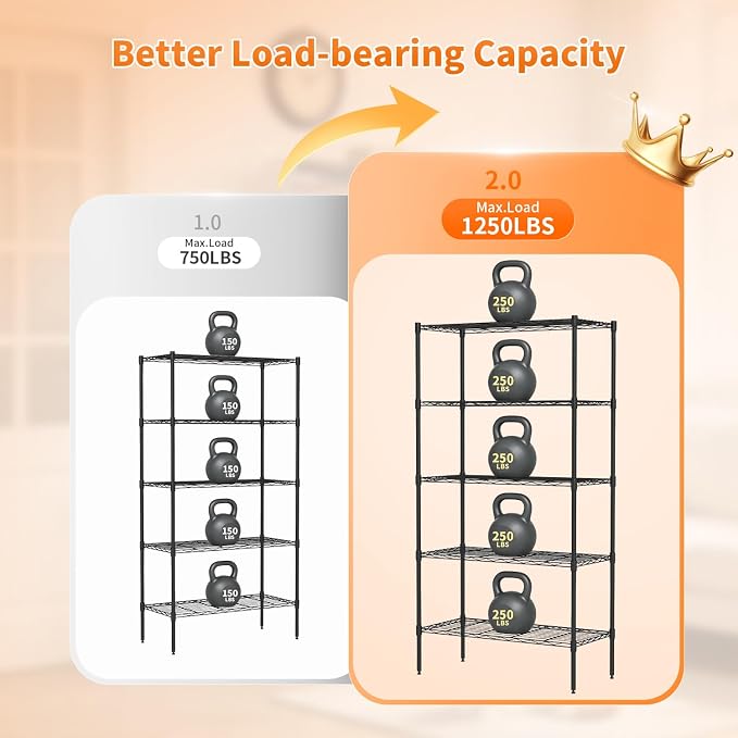 BestOffice | 5-Tier Wire Storage Shelves - Image 4