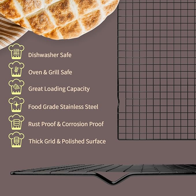 Briout Cooling Rack for Baking, Thick Wire Cookie Rack for Cooking, Oven Safe - Image 2
