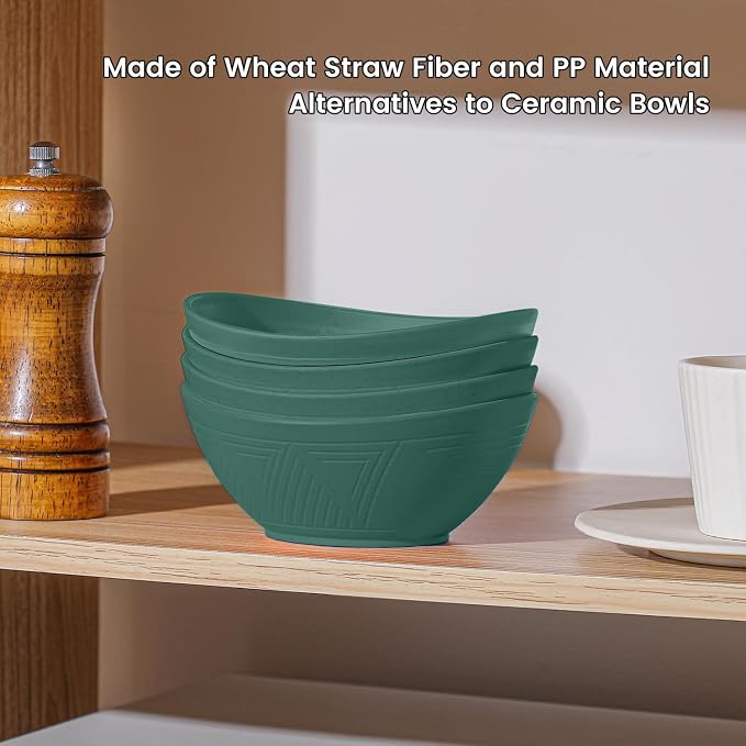 Wheat Straw Bowls, Unbreakable Snack Bowl 4 PCS - 10 OZ - Image 4