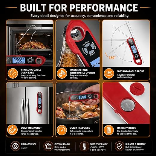 Digital Instant Read Meat Thermometer Waterproof Kitchen Food Cooking - Image 6