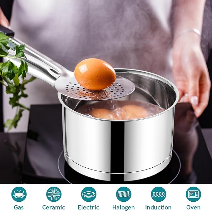 E-far Stainless Steel Saucepan - 1QT & 2QT - Image 3