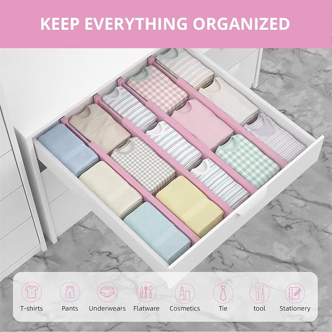 ANTOWIN Expandable Bamboo Drawer Dividers Organizers, Drawer Separators Splitter - Image 3
