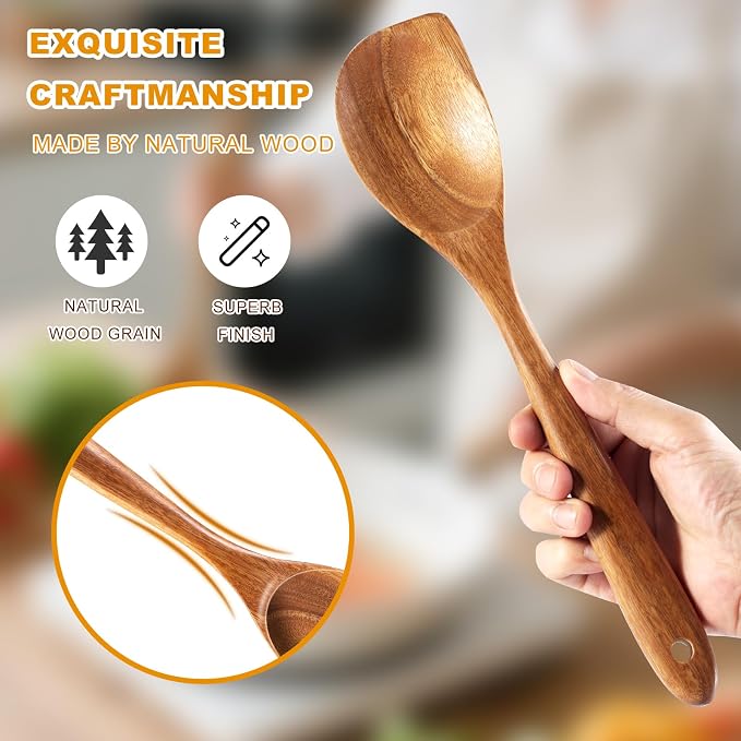 2 Pack Premium wooden spoons for cooking - Image 7