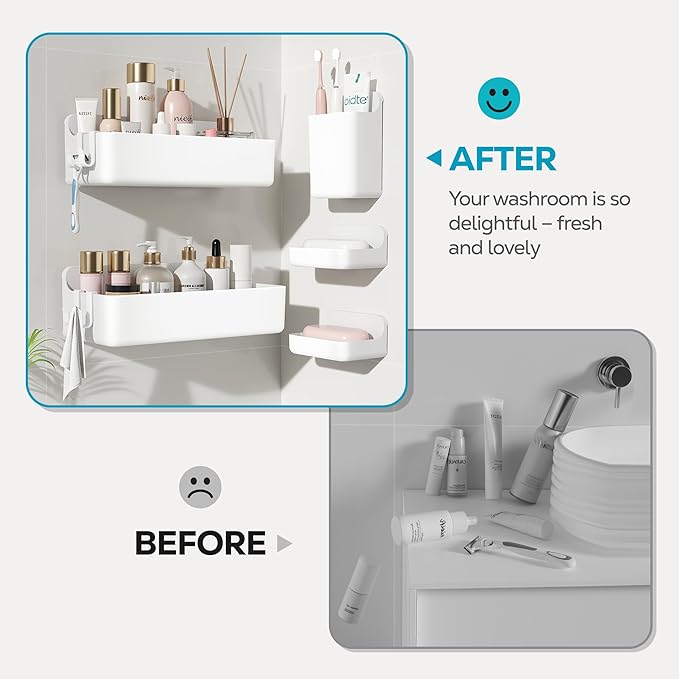 Nieifi Adhesive Wall Shelf, Shower Shelves 5 Pack - Image 4