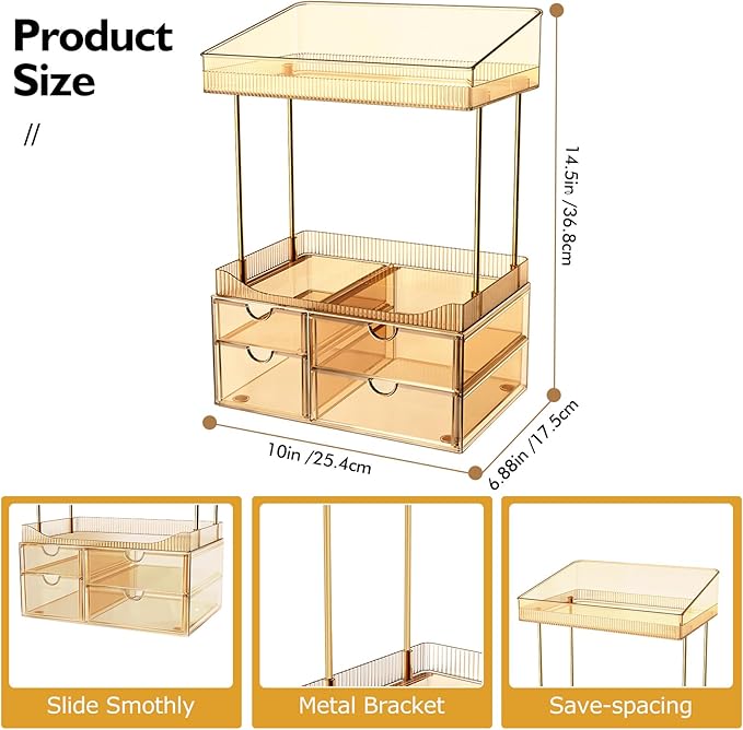 SNSLXH 4 Drawers Makeup Organizer - Image 2