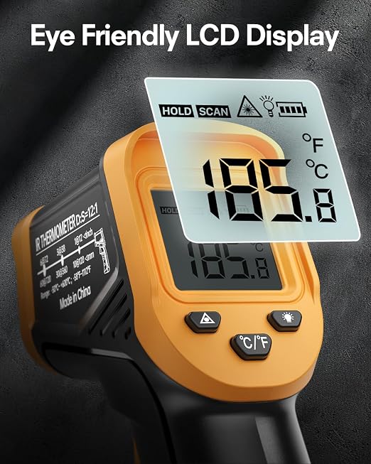 Eventek Infrared Thermometer Gun, -58°F to 1112°F Laser Thermometer Temperature - Image 3