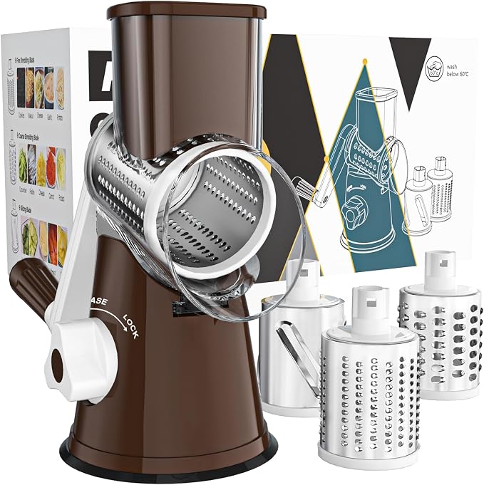 Cambom Rotary Cheese Grater Hand Crank Cheese Shredder by Cambom