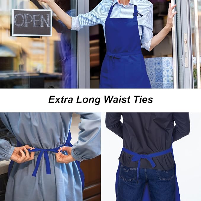 15 Pcs Adult Aprons Bulk with Pockets Adjustable Bib Chef Apron - Image 4