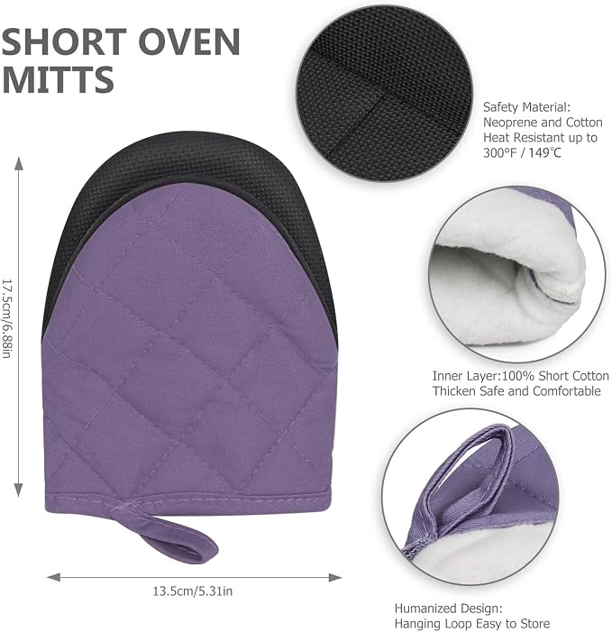 1 Pair Short Oven Mitts - Image 3