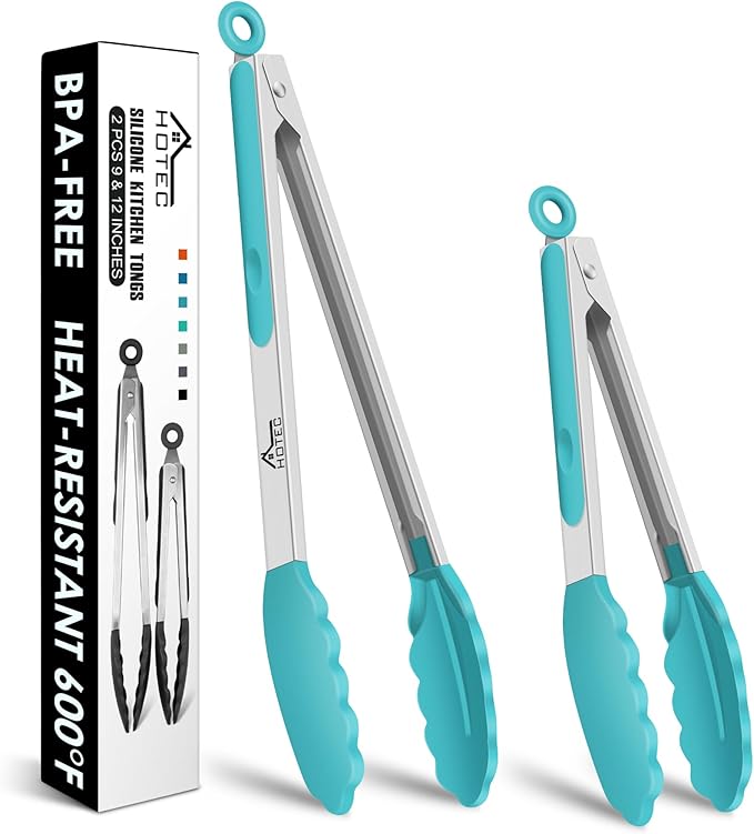 HOTEC Premium Stainless Steel Locking Kitchen Tongs by Hotec