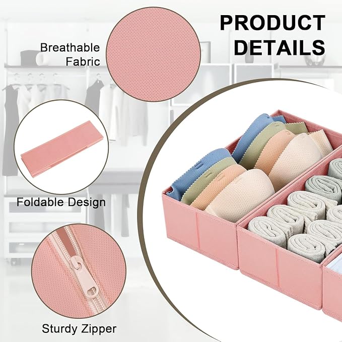 DIMJ Drawer Organizer for Clothing, 15 Pack Fabric Drawer Organizer Bins - Image 2