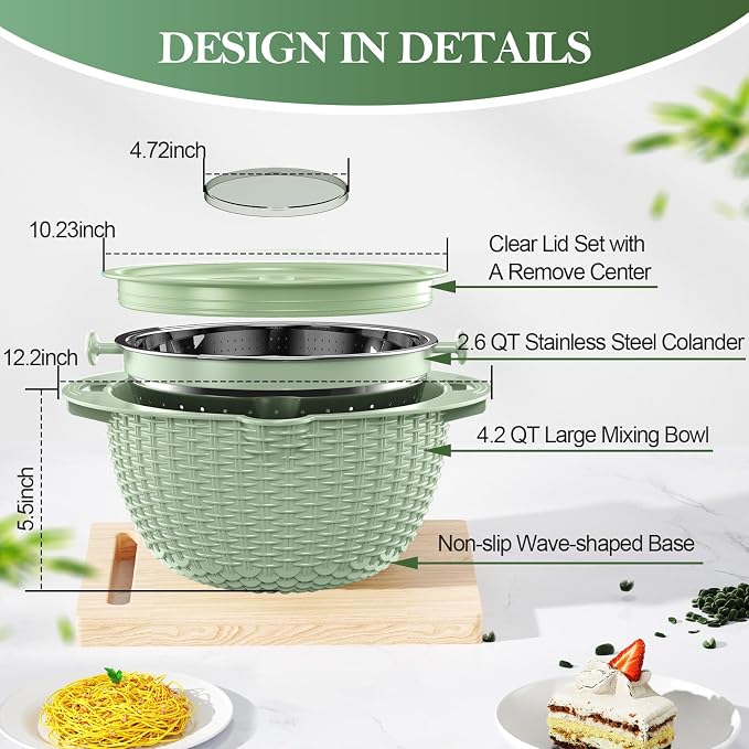 4-1 Colander with Fruit Bowl Set - Image 8
