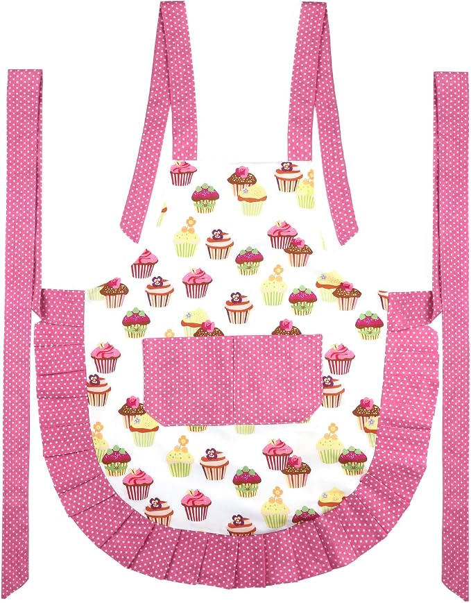 G2PLUS Aprons for Women with Pockets, 29 x 21 Inch Extra Long Ties Cupcake Apron - Image 4