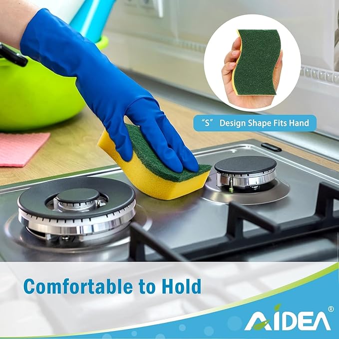 AIDEA Sponges Kitchen, 50 Pack Heavy Duty Dish Sponge, Cleaning Dish Scrubber - Image 4