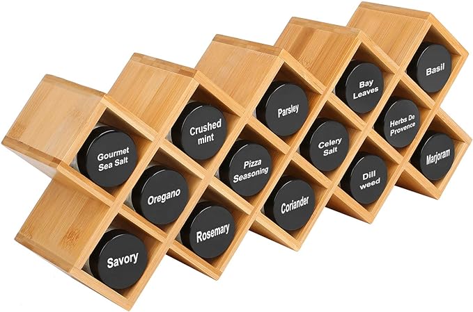 Phyllia Bamboo Spice Rack Organizer 4-Tier Countertop Organiser, Criss-Cross by Phyllia