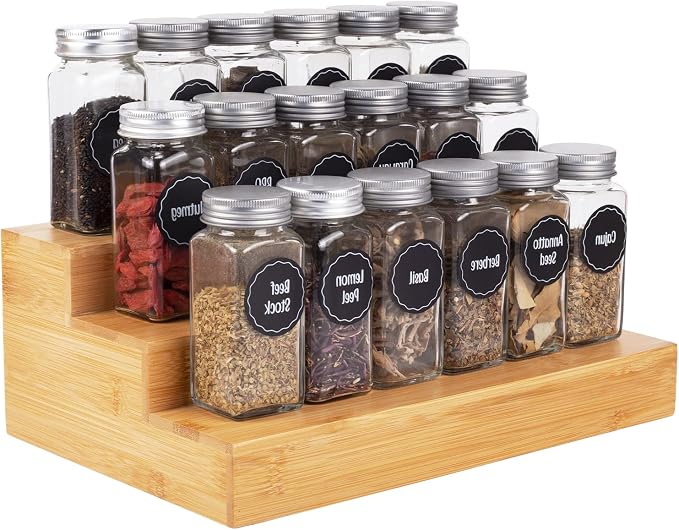 Bamboo Spice Rack Organizer for Cabinet 2 Pack - Image 7