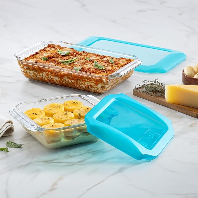 Libbey Baker’s Premium 5 Piece Glass Baking Dish Set, Stackable Casserole Dish - Image 7