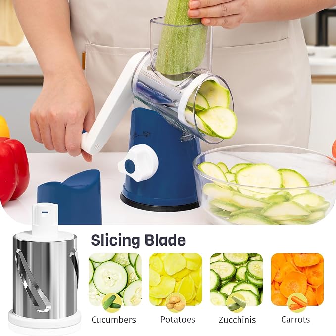 Cheese Grater Hand Crank, Rotary Cheese Shredder - Image 3
