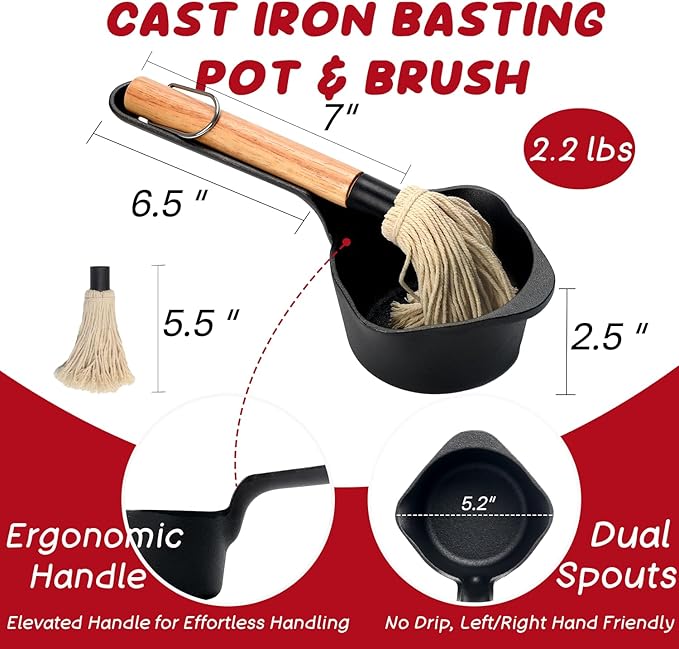 Cast Iron Sauce Pan and Basting Pot - Image 2