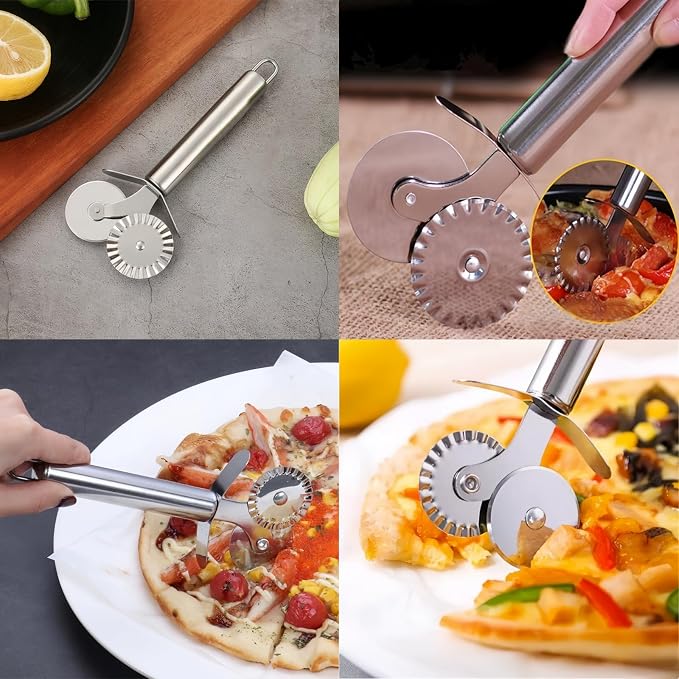 3 PCS Stainless Steel Pastry Wheel Cutter, Ravioli Cutter, Pizza Cutter Wheel - Image 6