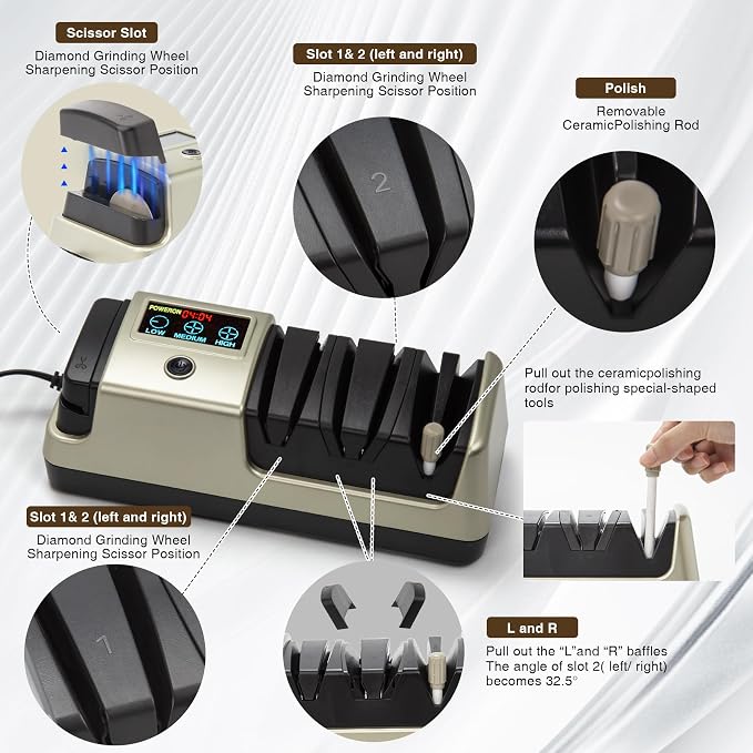 Light Blonde 5 in 1 Electric Knife Sharpener - Image 5