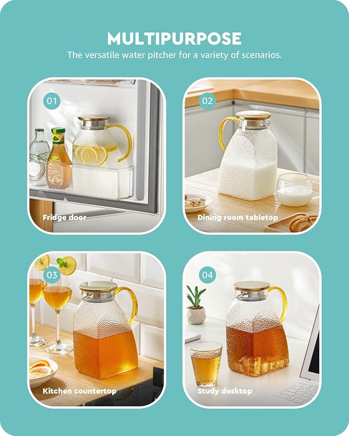 Baffect Water Pitcher, High Borosilicate Glass Jug - Image 5