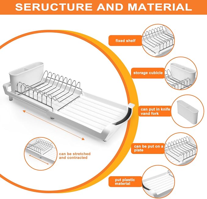 Dish Drying Rack Compact Expandable - Image 4
