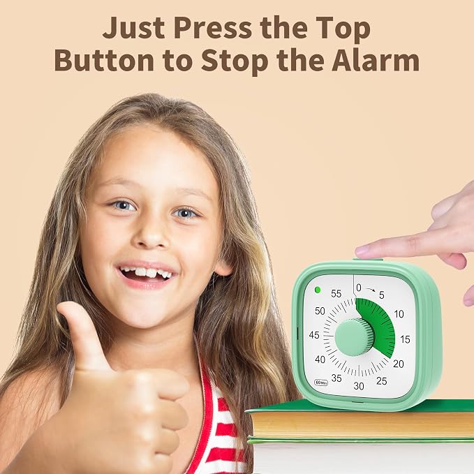 Visual Timer, Pomodoro Timers for Kids Adults, 60-Minute Countdown Desk Timer - Image 5