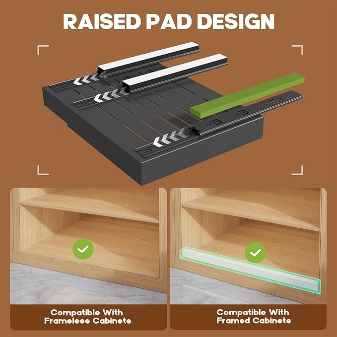 Seinloes 2 Pack Expandable Pull Out Cabinet Organizer 21" Deep - Image 2