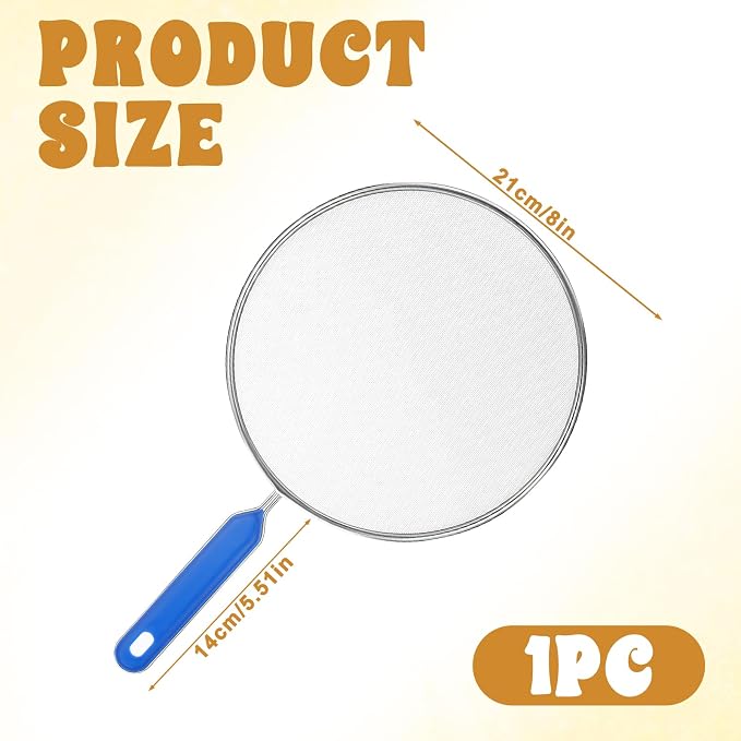 1PCS Splatter Screen for Frying Pan, 8Inch Stainless Steel Splatter Guard for - Image 2
