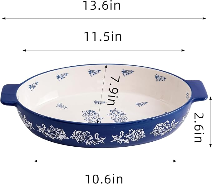 Wisenvoy Casserole Dish Baking Dish Ceramic Au Gratin Baking Dish Lasagna Pan - Image 7