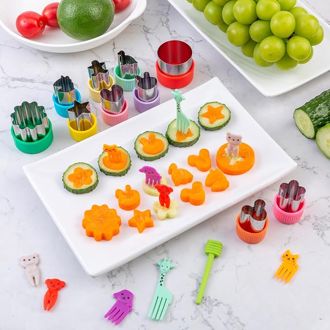Fruit Cutters Shapes for Kids 22 Pcs, Mini Cookie Cutters Set, Vegetable Cutter - Image 6