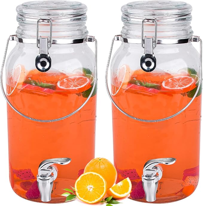 Eleganttime 1 Gallon Glass Drink Dispensers by ELEGANTTIME
