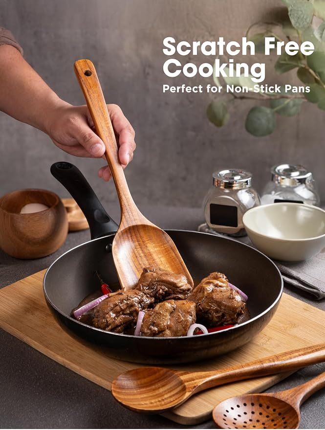 New Kitchen 6 Piece Non Toxic Wooden Spoons - Image 3