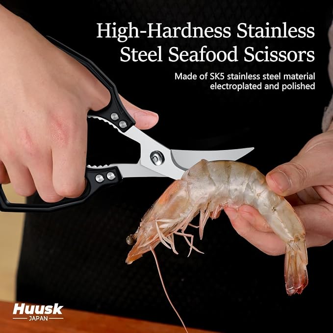 Huusk Black Multi-Purpose Seafood Scissors - Image 2