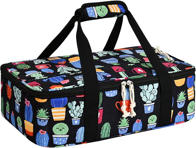 Corduroy Casserole Carrier, Insulated Lasagna Lugger by MIAOJIE