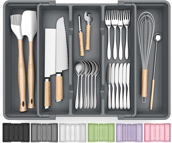 Silverware Organizer, Expandable Utensil Drawer Organizer by Unknown