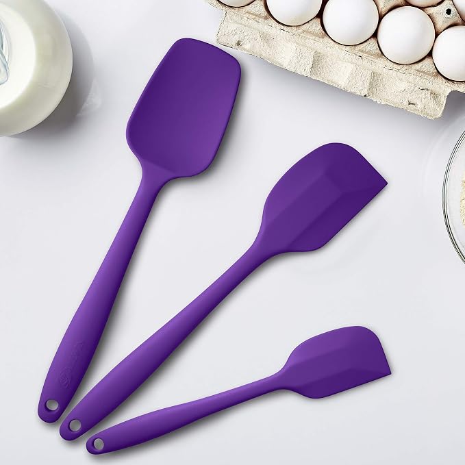 Silicone Spatula 3‑Piece Set Heat Resistant 600°F Non‑Stick Rubber Spatulas - Image 4