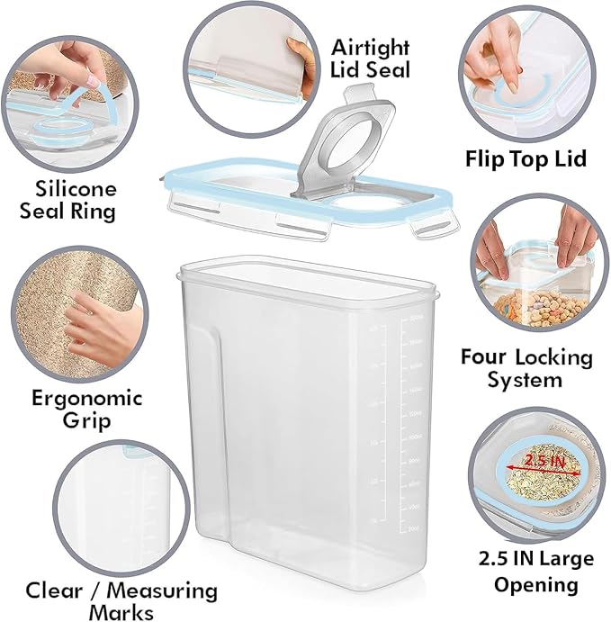 Shazo 2 Pack EXTRA Large Airtight Food Storage Cereal Containers - Image 5