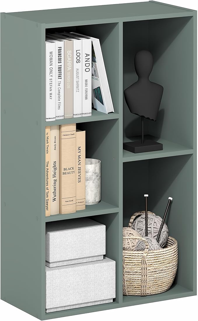 Furinno LUDER Book Shelf, 5-Cube Bookshelf, Reversible Bookcase, 9.4 x 19.5 x by Furinno-FitsYourSpaceFitsYourBudget