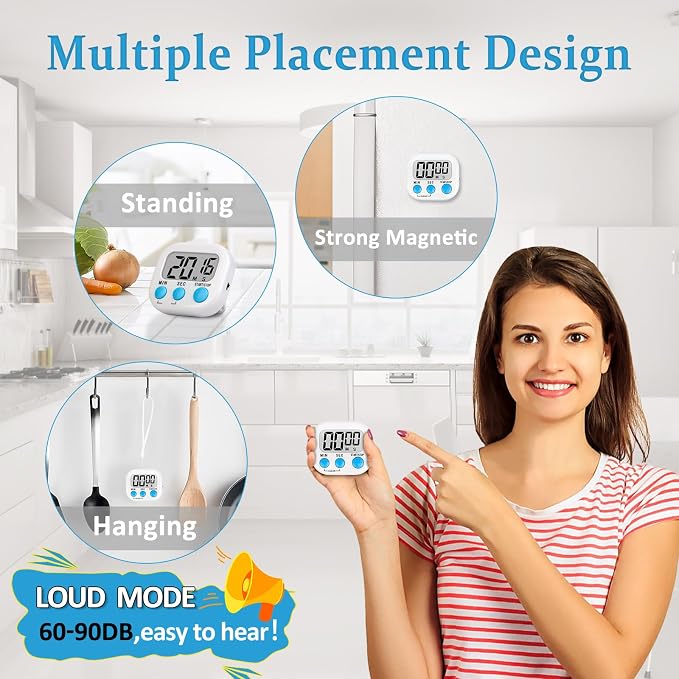 ZILLEEN 12 Pack Kitchen Timers for Cooking Digital Classroom Timers for Kids - Image 2