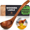 Wooden Ladle for Cooking, Soup Spoon Ladle – Teak Wooden Serving Spoon by Woodenhouse